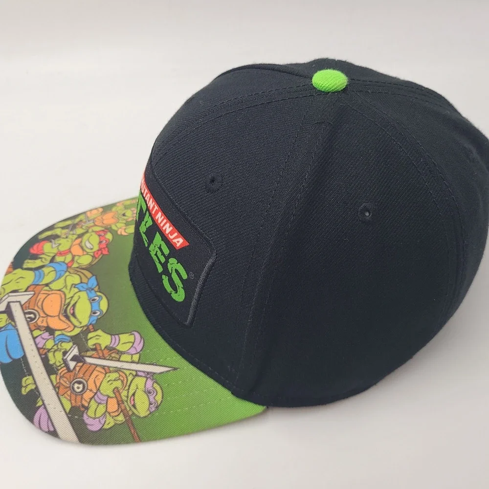 Teenage Mutant Ninja Turtles Hat Snapback Nickelodeon Black Green TMNT Logo Men